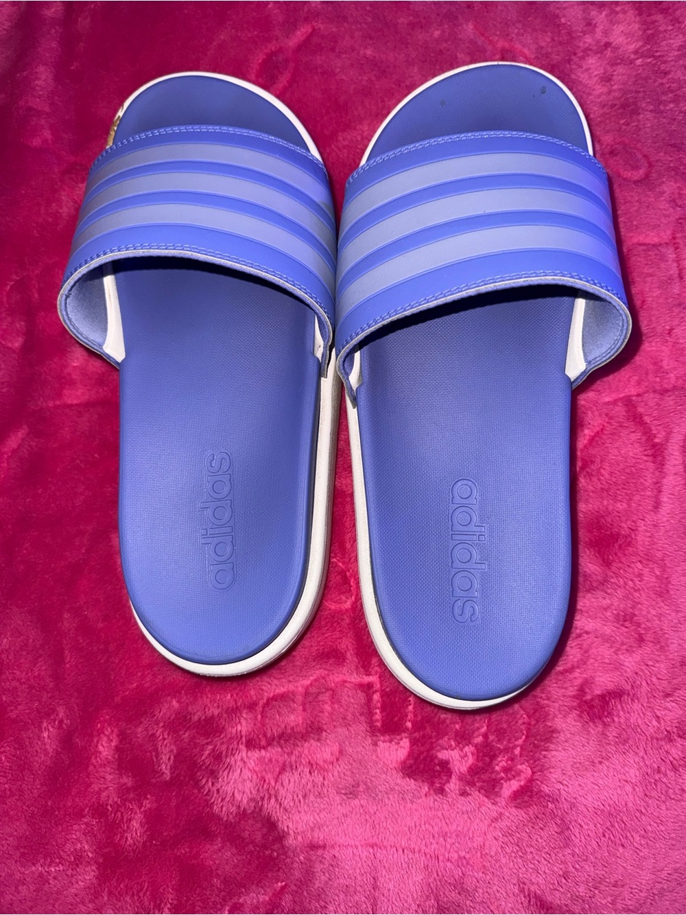 Adidas Platform Slide Sandals with Striped Strap